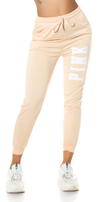 Sporty Jogger with Print Beige